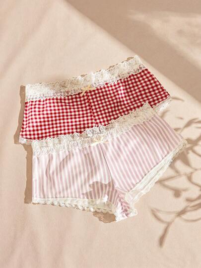 Lullawish Quần lót hipster nữ thường ngày phong cách casual, viền ren phối nơ trang trí