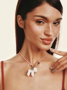 Popjeli Ladies Fashion Pendant Necklace, Premium/Everyday/Minimalist, Perfect For Mom/Lady/Girl/Mother, Summer/Beach/Prom/Party/Vacation/Vacation/Cartoon - Multicolor - View 7