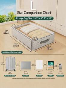 Large Storage Organizer Bag With Transparent Window Multi Layer Clothing Storage Box For Wardrobe Closet Under Bed Travel Suitcase Space Saving Vertical Storage For Clothing Bedroom Home - Multicolor - View 7