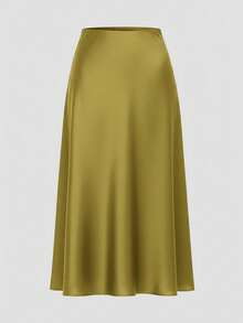Firerie Plus Size Women's Solid Color Elegant Commute Fashion Skirt - Green - View 6