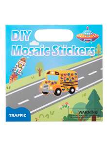MINKOJA Double-Sided Kids DIY 3D Mosaic Sticker Art Kit, Geometric Pixel Puzzle & Coloring Craft Activity, Fine Motor Skill Developmental Toy With Hanging Ornament Design - Multicolor - View 9
