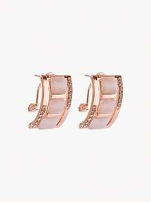 Opalesca 3pcs Rhinestone Decor Jewelry Set - Rose Gold - View 6