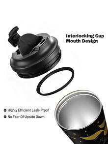 HARRY POTTER X SHEIN 360 Ml / 12 Oz 防漏不鏽鋼，方便攜帶，便攜式杯子 - 黑色 - 查看 4