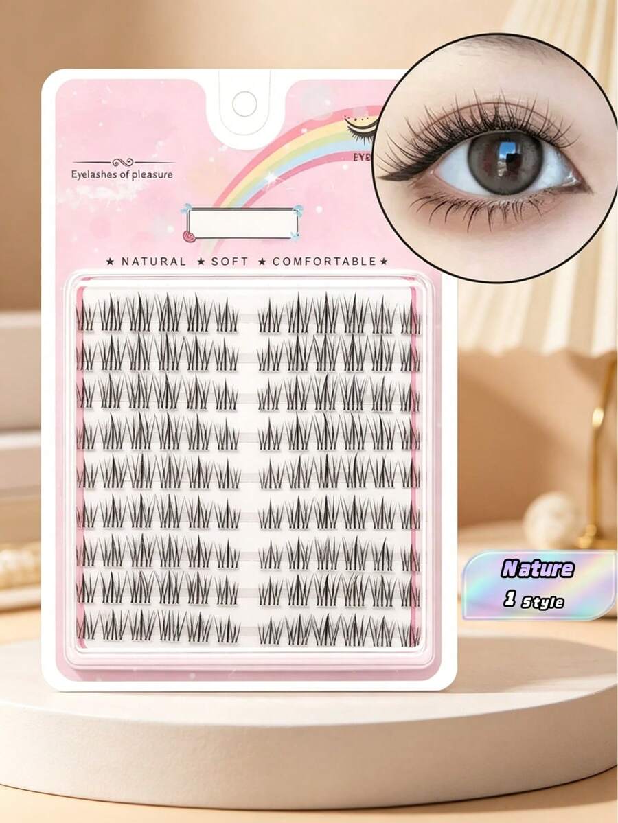 LIMEIKAI 120pcs Self-Adhesive Cartoon Style Sunflower False Eyelashes, Reusable To Enlarge Eyes - C.. - View 1