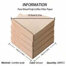 50/100/200pcs V-Shaped Coffee Filter Paper, Disposable Coffee Tea Filters For Pour Over And Drip Coffee Maker, High Quality Natural Wood Pulp, No Additives, Suitable For V01/V02 Filters, Perfect For Drip Coffee, Home And Travel Use - Multicolor - View 17