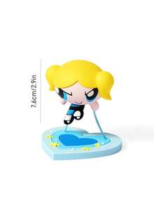 THE POWERPUFF GIRLS X SHEIN 1件裝 Magic Q-Style 造型公仔，桌面裝飾品，禮物 - 彩色 - 查看 2