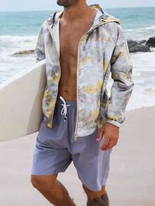 DAZY Summer Multi-Color All-Over Floral Print Hooded Outdoor Men's Jacket - Multicolor - View 6