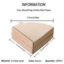 50/100/200pcs V-Shaped Coffee Filter Paper, Disposable Coffee Tea Filters For Pour Over And Drip Coffee Maker, High Quality Natural Wood Pulp, No Additives, Suitable For V01/V02 Filters, Perfect For Drip Coffee, Home And Travel Use - Multicolor - View 18