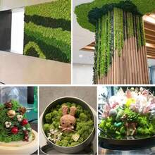 0.71oz Artificial Fake Moss, DIY Simulation Moss Grass Micro Landscape Layout, Green Plant Lawn Potted Plant Window Decoration Landscape Design - Dark Green - View 3