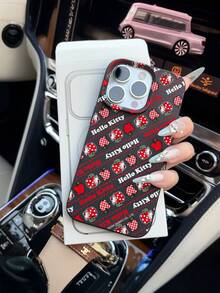 HELLO KITTY AND FRIENDS | SHEIN Hello Kitty 全角色與反派彩色貼紙拼貼印花皮革手機殼 防震防摔 全包覆保護殼 適用 iPhone 17 Pro Max 16 15 14 13 12 Pro Max Plus Y2K 復古美學 可愛少女風 Ins 高顏值手機殼 - 彩色 - 查看 5