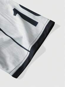 ROMWE MEN Prep 男士 Polo 衫 日常運動款 櫻花英文圖案印花 短袖 - 白色 - 查看 3