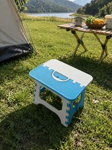 1pc Thick Plastic Foldable Stool, Adult Portable Fishing Chair, Suitable For Outdoor Travel - Multicolor - View 2