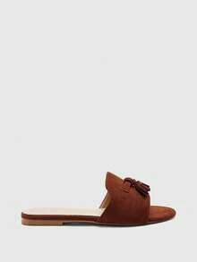 CUCCOO BIZCHIC Women's Shoes, Brown Suede Texture, Classic Flat Slippers, Comfortable And Versatile In Summer, Suitable For Commuting Office Wear - Brown 2 - View 10