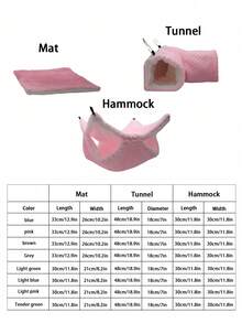 Sugar Glider Ferret Hammock Tunnel Hideout 3PCS, Double Layer Hanging Pet Bed For Small Animals, - Multicolor - View 2