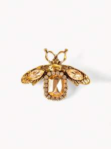 Opalesca 1 pieza Broche de abeja barroco vintage - Alfiler de insecto de aleación de zinc dorado con piedras preciosas facetadas, un accesorio elegante de estilo cortesano para uso casual diario/vestidos de fiesta, un artículo de moda lujoso y delicado para mujeres - Multicolor - Ver 2