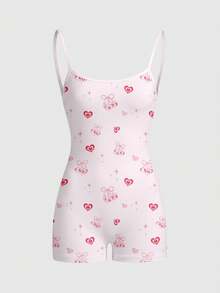 Sweetina THE POWERPUFF GIRLS X SHEIN 女款粉色圖案修身連身褲－可愛休閒街頭風 - 彩色 - 查看 6