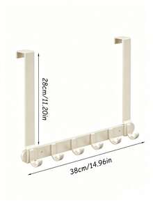 1Pc Over-The-Door Hanger, Wall Mounted Hanging Rack, Clothes Hangers Hooks, Storage Shelf, Door Back Storage Organizer Rack, Suitable For Bedroom And Bathroom - White - View 12