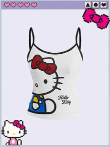 HELLO KITTY AND FRIENDS | ROMWE Women's Summer Casual Print Camisole - White - View 1