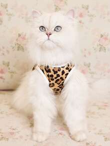 Betty Boop x SHEIN 1 件卡通图案印花宠物背心，猫咪衣服，狗狗衣服，尺码 XXS-XXXXL，特小号，特大号，豹纹印花，性感，甜美，俏皮。 - 豹紋 - 查看 3