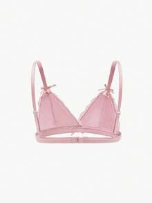 Bisouelle 3pcs Set Solid Color Lace Bralette & Bikini Panty Lingerie Set (No Wire Bra, Triangle Panty)For Summerfor Summer - Multicolor - View 17