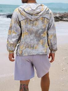 DAZY Summer Multi-Color All-Over Floral Print Hooded Outdoor Men's Jacket - Multicolor - View 2