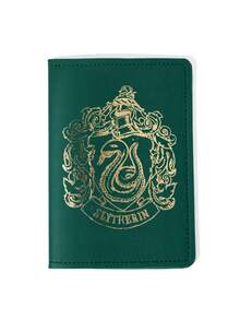 HARRY POTTER X SHEIN Ambition House Crest PU Leather Passport Cover, Wizardry Academy Snake Emblem Passport Holder, Stylish Travel Protector - Green - View 7