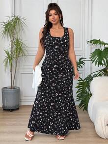 SHEIN EZwear 女款休閒大尺碼長袖上衣與花卉無袖洋裝套裝 - 彩色 - 查看 6