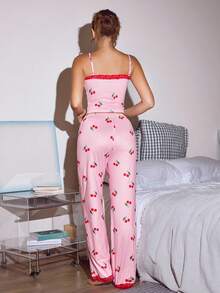 Lowkey Lull Conjunto de mujer con estampado de rayas lindo - Multicolor - Ver 3