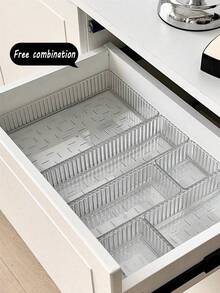 1/2/5/7/10/11PCS Multi-Functional Transparent Plastic Drawer Storage Box Set, Cosmetic Vanity Organizer For Bathroom, Multiple Sizes For Home Bedroom, Holiday Gift For Girlfriend - Clear - View 2