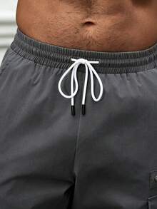 Manfinity CasualCool 男士多口袋寬鬆休閒工裝褲 - 深灰色 - 查看 7