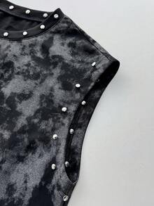 IslaSuriya Camiseta de tirantes de mujer de verano casual grunge con estampado gris oscuro para conciertos - Gris - Ver 4