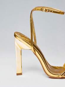 Hauture Women's High Heel Sandals For Wedding Party Spring Shoes Spring Break Easter Prom Heels - Gold - View 6
