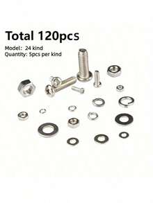 120/320 chiếc vít thép không gỉ và đầu vít đai ốc bu lông bộ dụng cụ phân loại M2 M2.5 M3 M4 M5 đai ốc và bu lông Metic - Nhiều màu - Xem 13