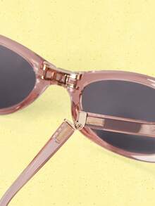 Popjeli Y2K Retro Sweet And Cool Wind Transparent Cat Eye Glasses, Metal Temple Design, Daily Versatile Commuting Fashion - Multicolor - View 15