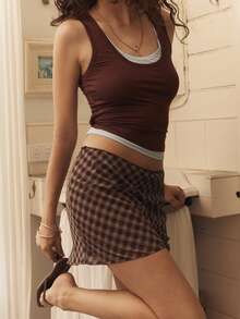 Aralina Women's Plaid Casual Versatile Daily Outing Skirt - Multicolor - View 1