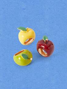 Popjeli Cute Apple Personalized Design Ring - Multicolor - View 2