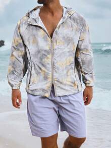 DAZY Summer Multi-Color All-Over Floral Print Hooded Outdoor Men's Jacket - Multicolor - View 4