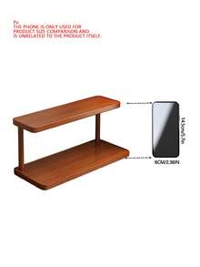 2-Tier Bamboo Shelf - Multifunctional Desktop Organizer Rack, Kitchen Spice Rack, Dessert Stand, Home Decor, Jewelry Storage, Cosmetic Organizer - Brown - View 4