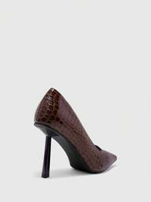 CUCCOO BIZCHIC High Heels Women's New Summer Soft Leather Pointed Thin Heel Low Vamp Commuting Etiquette Professional Shoes - Coffee Brown - View 9