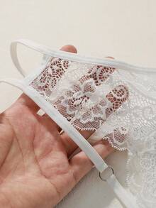 Divavoom 3pcs Seamless Lace Patchwork Panties Set - White - View 4