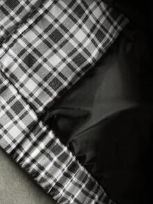 PAVTROS Men's Printed Casual Jacket, INS Style Plaid Pattern, Zipper Design, Suitable For All Seasons - Dark Grey - View 6