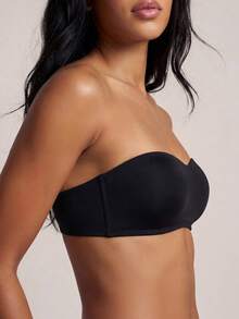 Barelissa Bandeau Bra With Adjustable Strap - Black - View 3