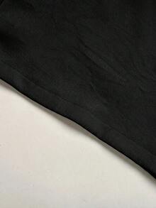 SHEIN 青少年女孩夏季休閒百搭黑色長褲 - 黑色 - 查看 6