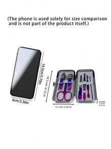 Gradient Stainless Steel Nail Clipper Set With Anti-Splash Nail Scissors, Cuticle Fork, Colourful Gradient Nail Kit - View 4