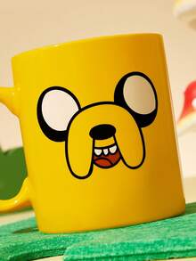 ADVENTURE TIME X SHEIN 1pc 10.14oz/300ml Cartoon Pattern Printed Ceramic Mug,  Suitable For Holding Water, Milk, Juice, Coffee, Tea, BMO,JAKE,FINN,LUMPY SPACE,ADVENTURE TIME - Yellow - View 4