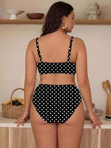 Swim Chiccia Plus Size Black Swimwear Set With Metal Starfish Decoration Simple Sexy Elegant European And American Style Party Vacation Summer - Black and White - View 3