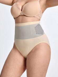 Slumbrini Nahtlose Shapewear mit hoher Taille für Damen in Große Größen, verbessert die Trainingsleistung, Bauchkontrolle, Po-Anhebung, Taillenunterstützung, nicht rollender Bund, formende Lingerie - Aprikosenfarben - Übersicht 6