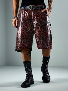 ROMWE MEN Street Life Men's Loose Fit Pocketed Animal Print Shorts - Multicolor - View 5