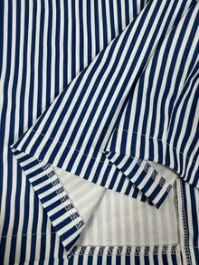 Franclia 時尚高端圓領短袖鈕扣襯衫與休閒長褲女款兩件套 - 藍白色 - 查看 5