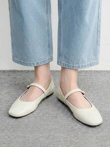 CUCCOO BIZCHIC Ladies Four Seasons Commuter Elegant Leisure Vacation Comfortable Soft Solid Soft Light Textured Flat Shoes - White - View 5
